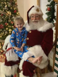 Santa Jim visits a little boy on Christmas Eve